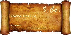 Vavra Csilla névjegykártya